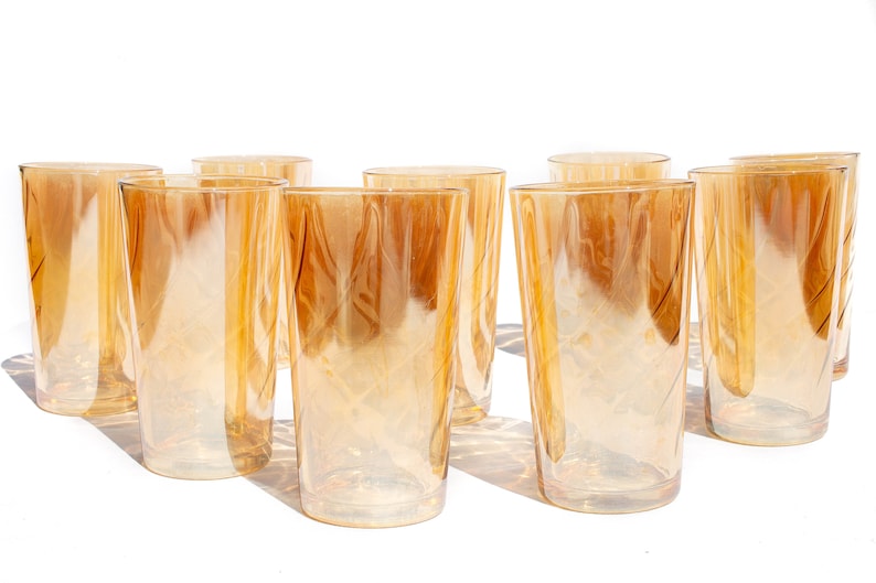 Set of 2 or 6 Vintage Glasses, Drinkware, Tumblers, Jeannette Glass, Vintage Glassware image 2