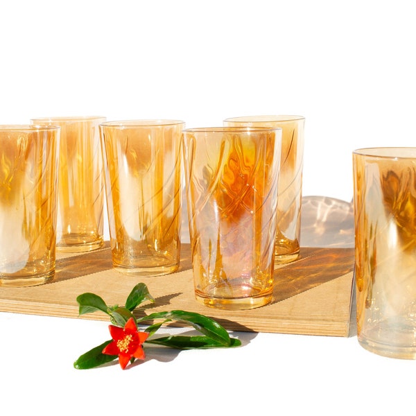 Set of 2 or 6 Vintage Glasses, Drinkware, Tumblers, Jeannette Glass, Vintage Glassware