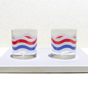 Set di 2 bicchieri vintage Colony, bicchieri da whisky, bicchieri lowball, vetreria vintage