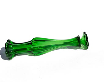 Vintage Avon Emerald Green Glas Parfüm Flasche mit Blumen Stopfen