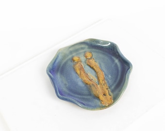 Ceramic Trinket Dish, Boho Ceramic, Ring Dish, Jewelry Dish, Ash Tray, Home Decor, Abstract Design