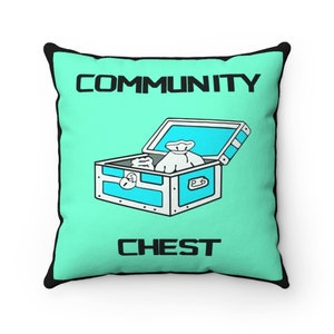 Monopoly Community Chest - Spun Polyester Square Pillow