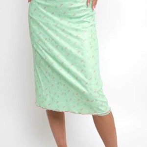 Green Ditsy Mesh Midi Skirt