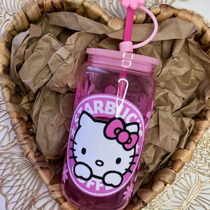 16 oz Customized Glass Can  HK With Straw and Straw Topper