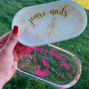 Nailfie, Handmade, Personalized Nail Tech Tray, Nailfie Tray