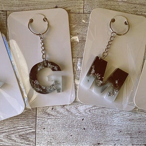 Handmade Resin Customized Initial Bag Charm Keychains