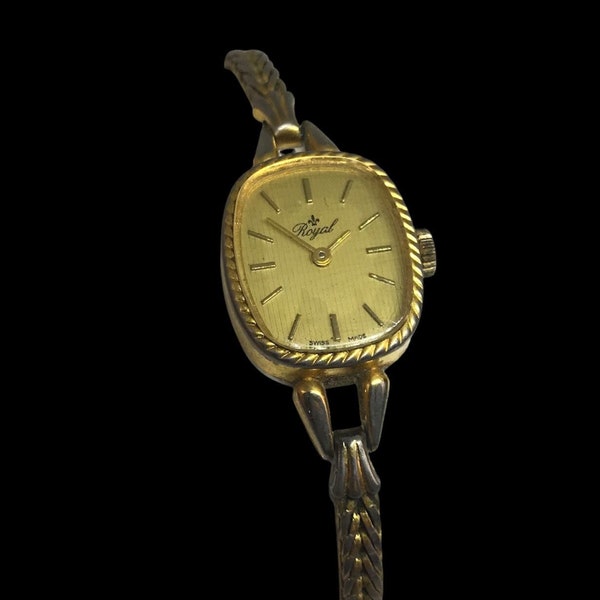 ROYAL vintage gold plated wrist watch women ladies mid century mechanic 60s sixties swiss made