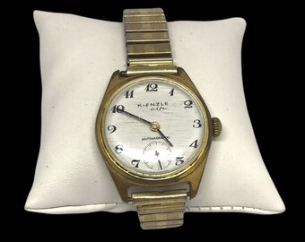 Vintage Kienzle alfa antimagnetic mechanic with fixoflex braclet mid century brass mens wrist watch 1950 1950