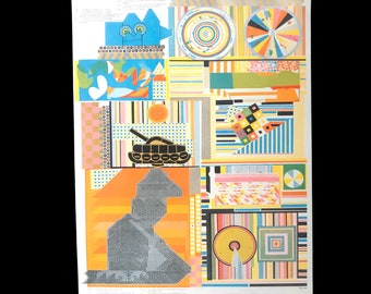 Eduardo Paolozzi Experience 19.68x14.96" 50 x 38 cm Pop Art offsetprint signed and numbered in the plate