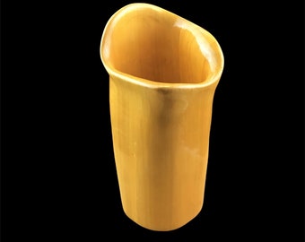 Large unique poplar wood organic design vase h 13.97 Inch (h 35,5cm) artcraft glazed floral design (cala) flower shape