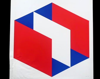 Bob Bonie's original silkscreen color serigraph on chromolux handsigned and dated vintage print 1968