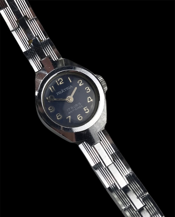 Pratina 17 rubis antichoc vintage round wrist wat… - image 1