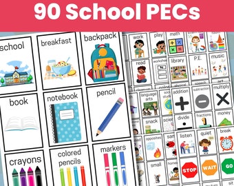School Printable PECs Communication Cards, Autism Communication, Communication Cards, Nonverbal Communication, Autism Printable, PECs
