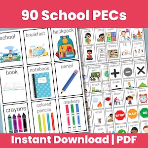 Afdrukbare PEC's voor school Communicatiekaarten, communicatiekaarten autisme, communicatiekaarten, non-verbale communicatie, afdrukbaar autisme, PEC's