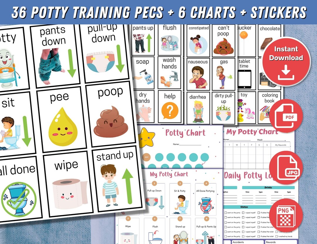 Printable Pecs Communication Cards, Potty Training, Communication Cards ...