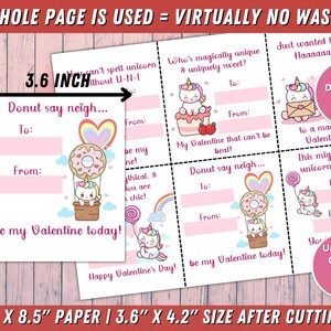 Printable Unicorn Valentines Day Cards, Kids Valentine, School ...