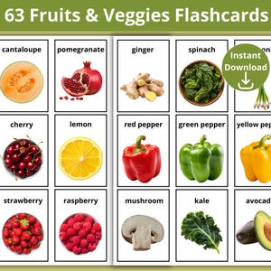 Cartes de communication pour enfants, fruits et légumes, PEC imprimables, images réelles, cartes de liaison pour enfants d'âge préscolaire, communication sur l'autisme, PDF