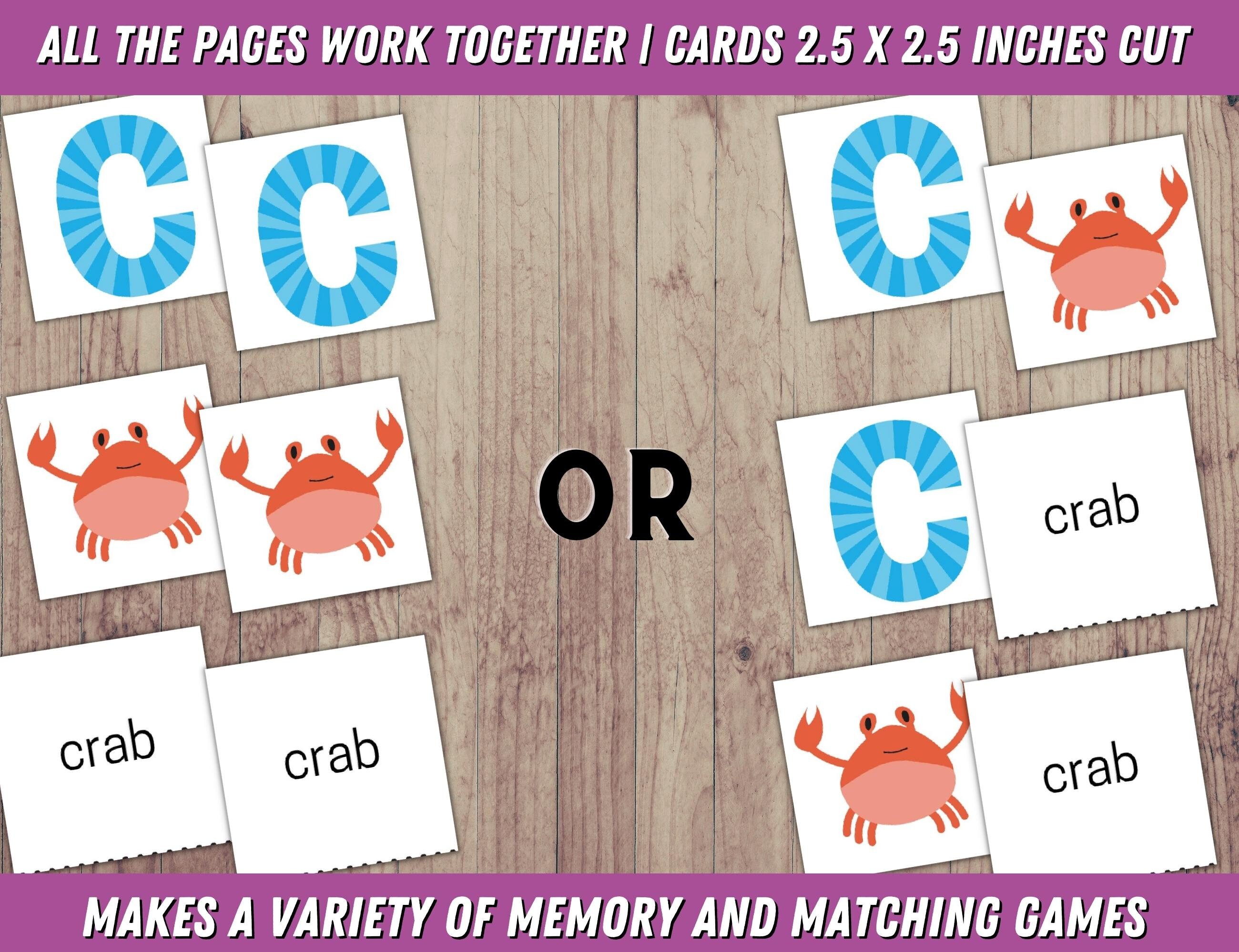 Printable ABC Numbers Flashcards Memory Game, Learning Resources ...