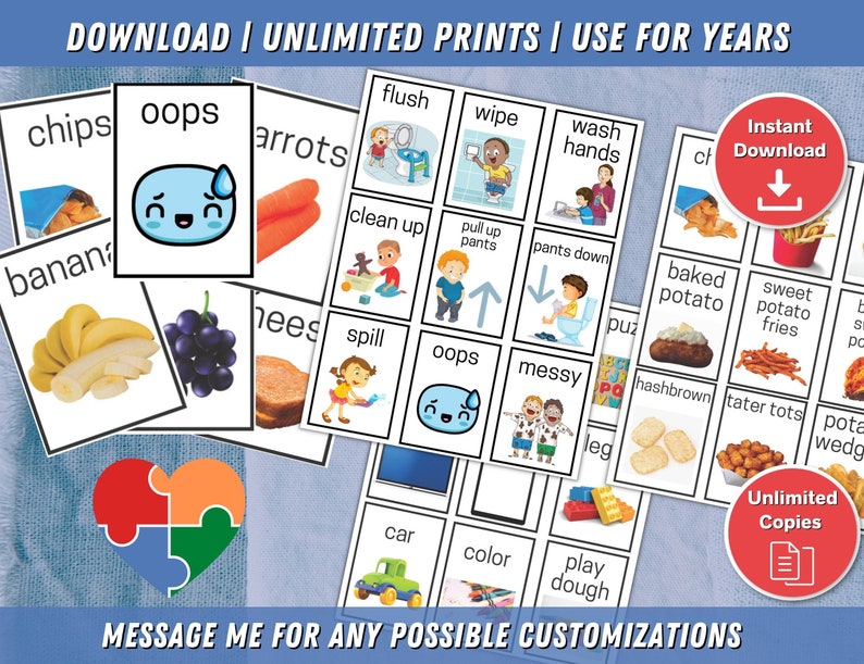 Printable Pecs Commuication Cards Autism Communication - Etsy