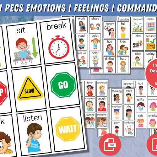 Printable Pecs Commuication Cards Autism Communication - Etsy