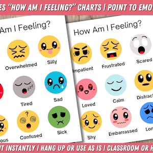  Feelings Emotions Chart Printable for Kids, Feelings Flash Cards ...