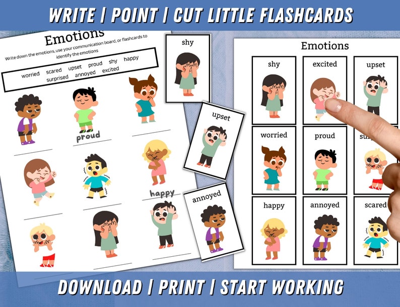 Emotion and Feelings Printable Activity Sheets Autism - Etsy