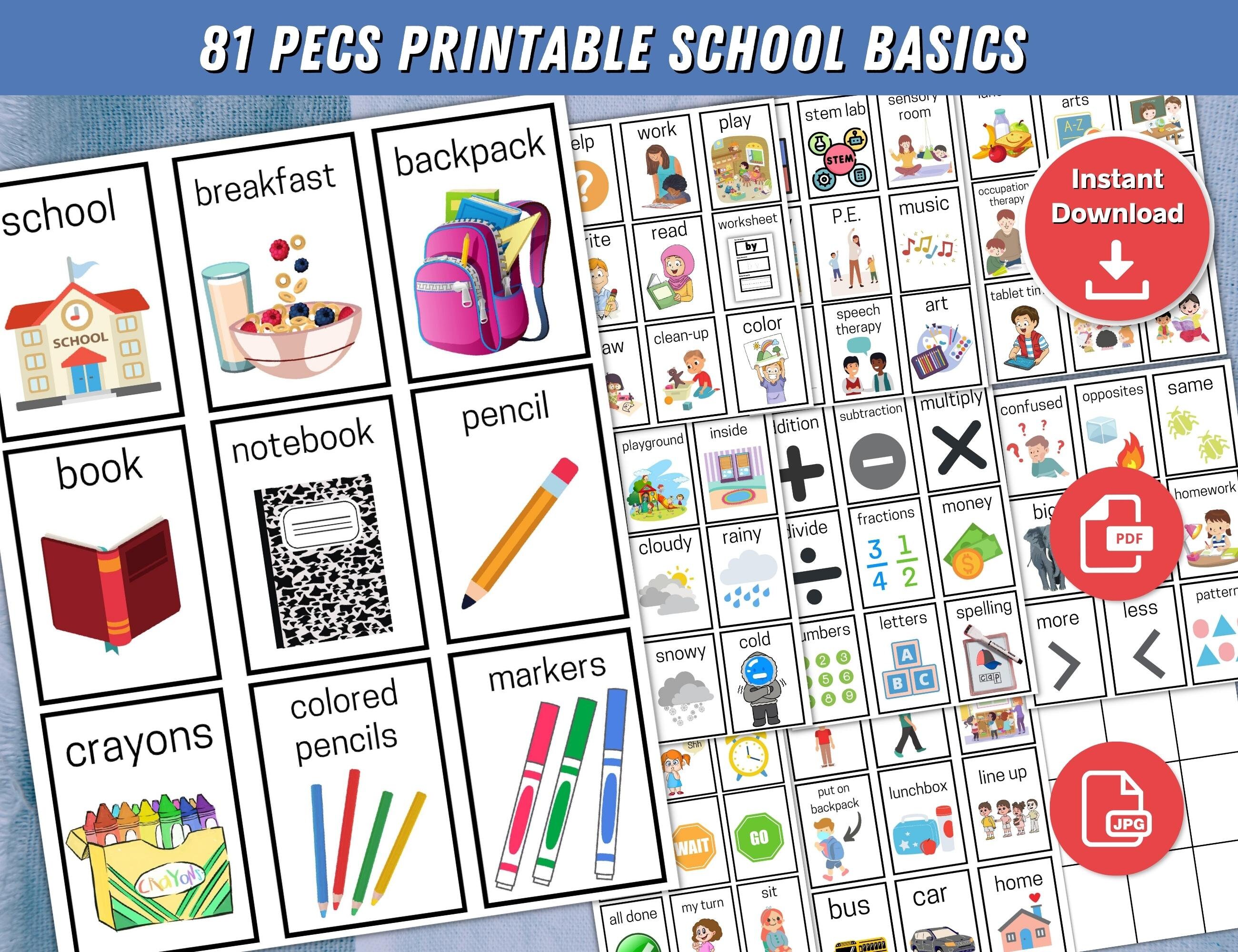 Printable Pecs Communication Cards Autism Communication Etsy