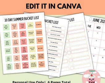 Lista de deseos de verano para familias, imprimible y editable para niños, calendario de lista de deseos, lista de verificación de verano, plantilla de lista de deseos, lista de tareas de verano