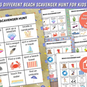 Printable Beach Scavenger Hunt for Kids | Beach Themed Games