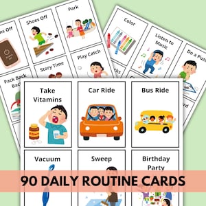 Editable Kids Flip Routine Chart Printable & Daily Routine Cards, Kids ...