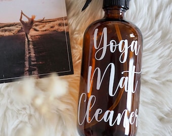 Yoga Mat Cleaner Sticker, Yoga Mat Cleaner, Yoga Mat Spray, DIY, Sticker, Hygge, Gift Idea, DIY Kit, Yoga Accessories