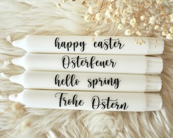 Juego de 2/4 velas cónicas blancas, Feliz Pascua, Hola Primavera, Hoguera de Pascua, Regalos de Pascua, primavera, regalos, decoraciones de Pascua, decoración del hogar, feliz Pascua, vela
