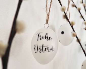 Juego de 4/6 huevos de Pascua, decoraciones de Pascua, regalo de Pascua, huevos de Pascua con frases, adornos para huevos de Pascua, huevos de Pascua colgantes, perchas, decoraciones de primavera