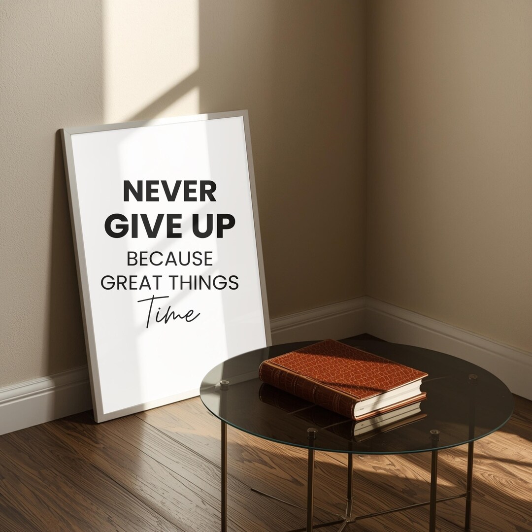 Motivational Wall Art Set | Inspirational Quote Prints | Never Give up ...