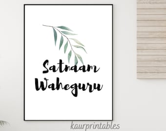 Satnaam Waheguru Minimalist Print | Sikh Home Decor (Digital Download)