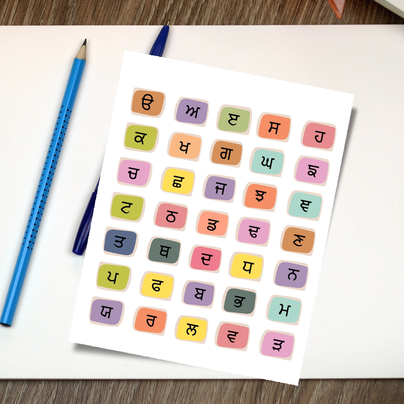 Punjabi Alphabet Poster, Gurmukhi Chart, Nursery Wall Art (digital