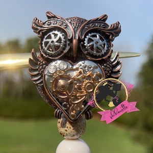 Bobine de badge, cadeau d'infirmière, cadeau de soins de santé, cadeau médical, cadeau d'un collègue, porte-carte d'identité, carte d'identité personnalisée, badge d'enseignant, carte d'identité de travail, hibou grand-père