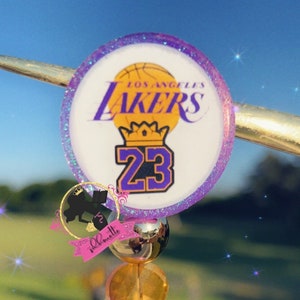 Badge Reel, Badge Reel Bling, Badge Infermiere, ID Lavoro, Badge Insegnante, Fan dei Lakers, Regalo, Badge Reel Retrattile, ID Insegnante, ID LA