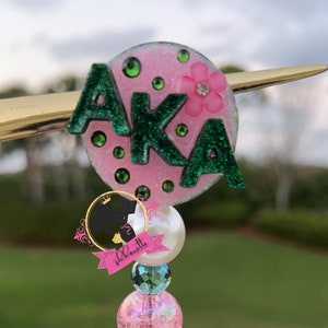 AKA Badge Reel #4, Alpha Kappa Alpha, AKA Nurse, Sorority, Work ID, Retractable Badge Reel, Nurse Badge, Teacher Id Holder, Custom Badge