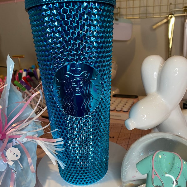 Starbucks Blue Studded Tumbler 24oz Etsy