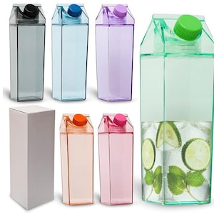Waterfles melkpak, 17 oz, 500 ml, verschillende kleuren om uit te kiezen, stickers kunnen worden toegevoegd om voor de lol te personaliseren