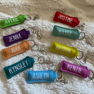 Personalized Lip Balm Keychain Holder | Custom Chapstick Keychain