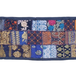 Indian Table Runner Room Decor Cloth Embroidered Patchwork Cotton Dinning Table White Color Handmade Decorative Table Runner