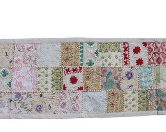 Patchwork Table Runner: Vintage Sari Fabric, Boho Decor
