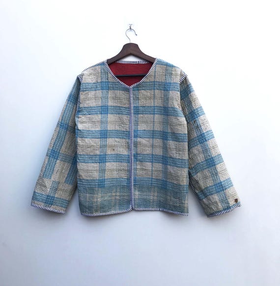 Handmade Kantha Jacket: Recycled Indian Cotton Qu… - image 4