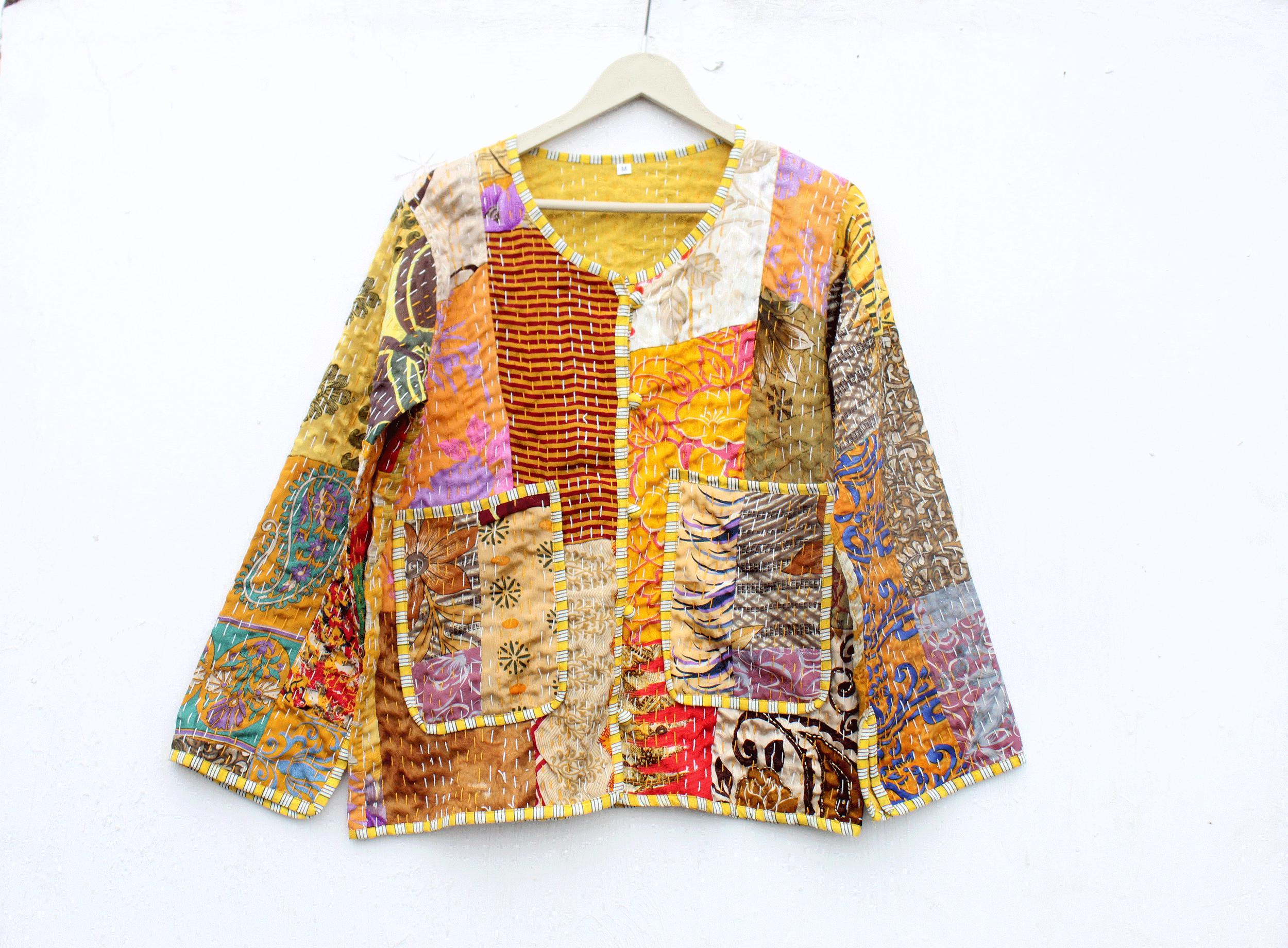 Veste Courte Banjara Vintage Brodée Rouge - Fait Main, Taille M, Coton, Style Bohème