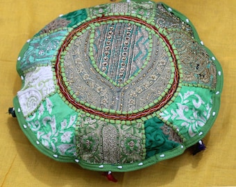 Floor pillow Boho round, floor cushion,meditation cushion cover, Handmade Cover, Throw Sofa, Home Decor, Cotton Patchwork, Sofa Sham Decor,