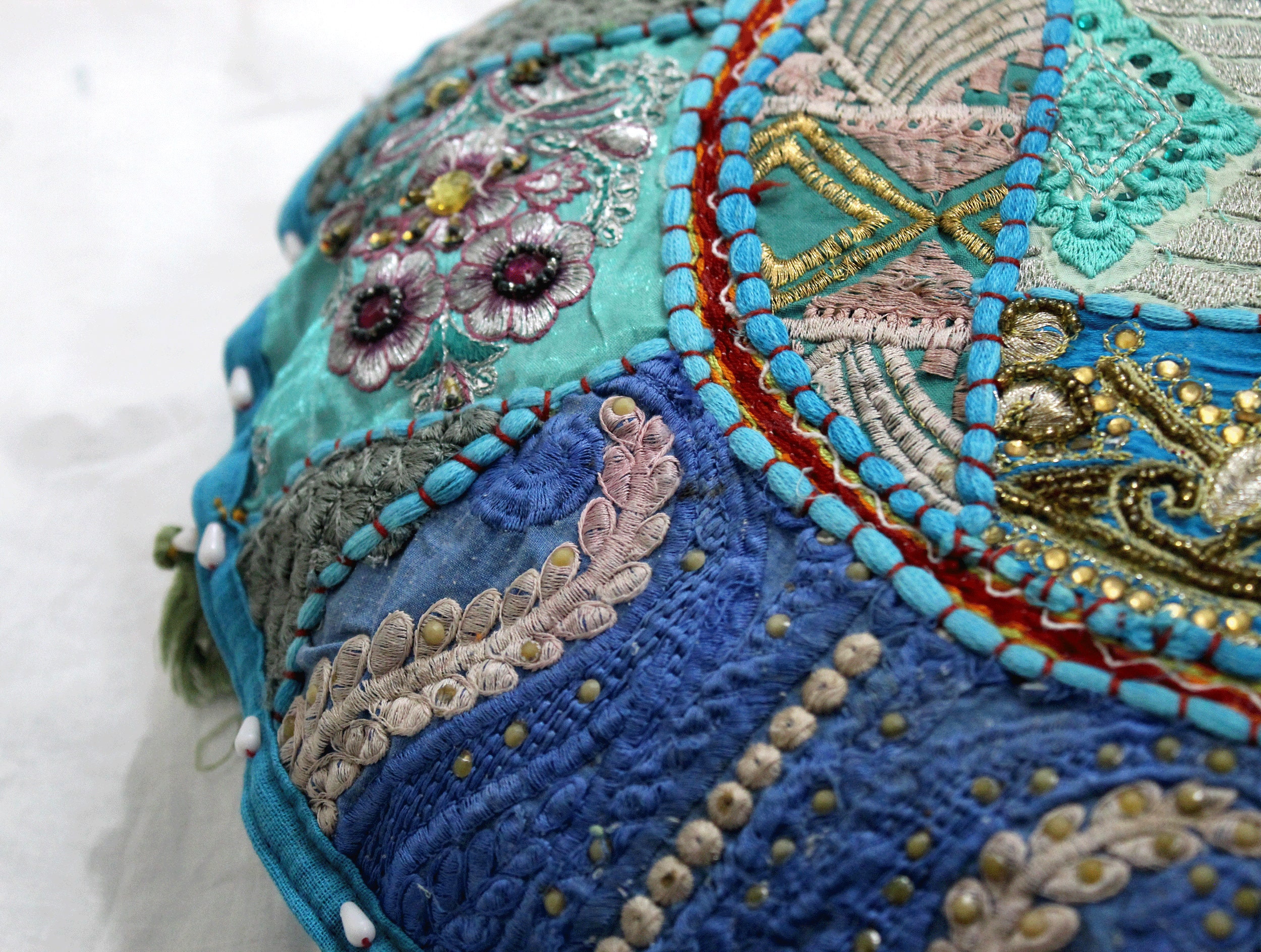 Round floor pillow, Indian style floor seating,  Meditation cushion, Cover only- Bohemian Floor cushion,  Hippie home decor,