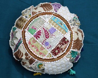 Large floor cushion - meditation cushion | round floor pillow cover - boho, hippie decor | Indian floor seating | cushion seating Cover only