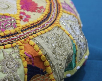 Large floor cushion - meditation cushion | round floor pillow cover - boho, hippie decor | Indian floor seating | cushion seating Cover only
